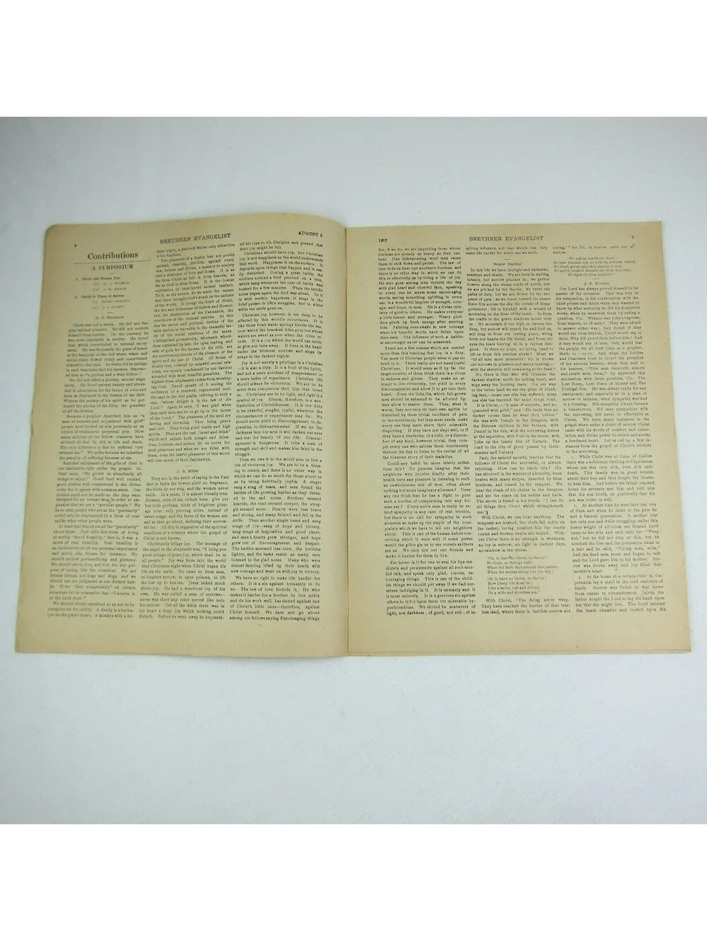 Brethren Evangelist Christian Newspaper Ashland Ohio Antique August 6, 1902 RARE